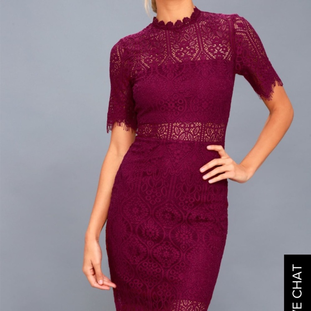 Burgundy Lace Dress